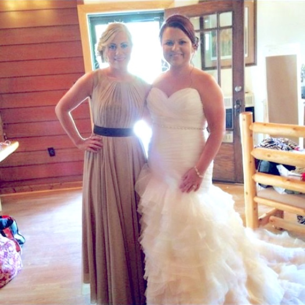 Tan and Brown Bridesmaid Dress